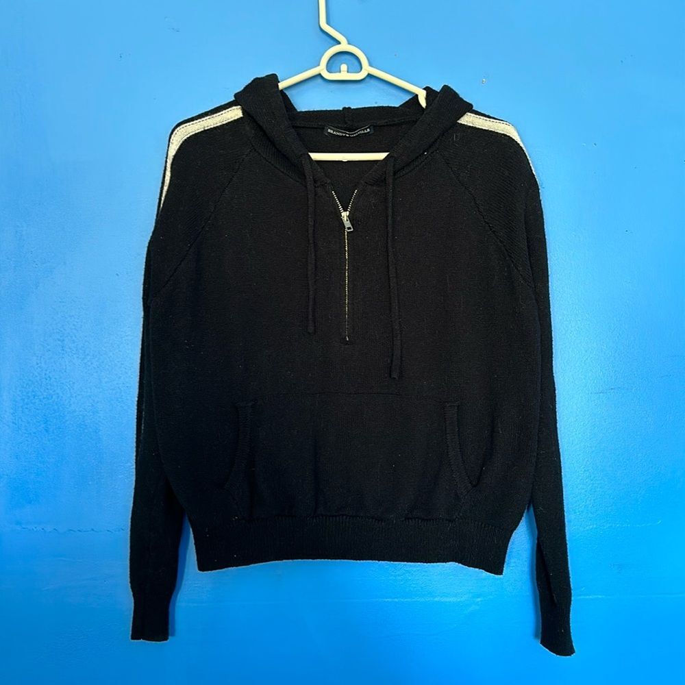 Brandy Melville Black Half Zip Pullover Sweater Size XS